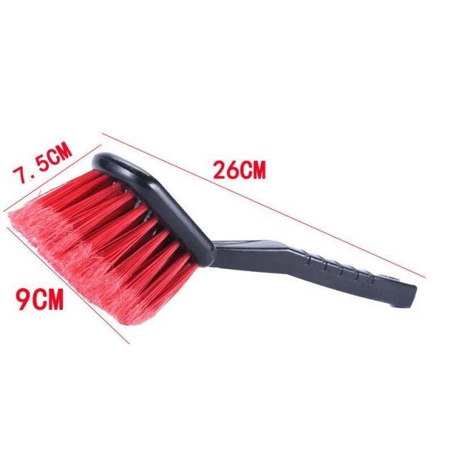 Compact Car & Motorcycle Detailing Brush with Red Bristles - Image 4