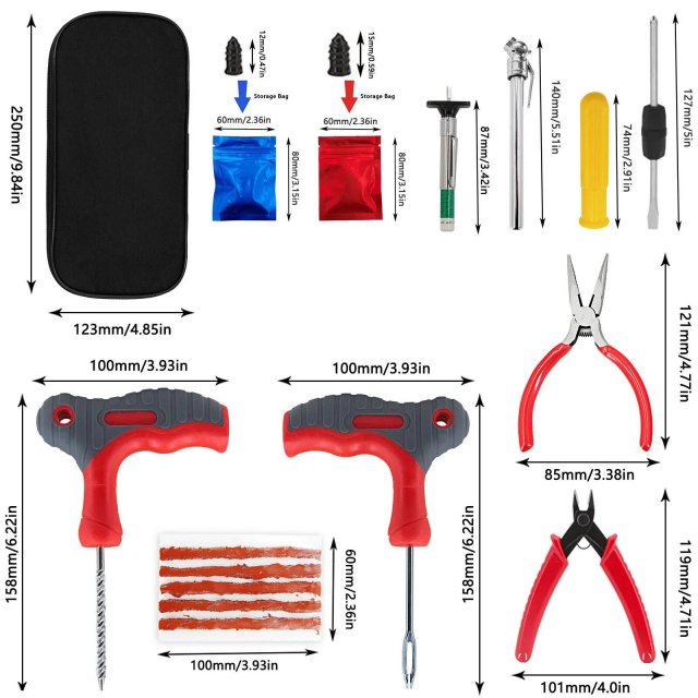 Complete Car Tire Repair & Emergency Tool Set - Image 3