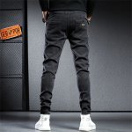 Men's Streetwear Cargo Denim Joggers - Black & Gray Baggy Jeans - Image 4