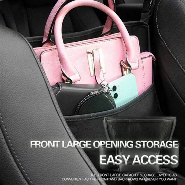 Car Front Seat Large Capacity PU Organizer & Storage Bag - Image 3