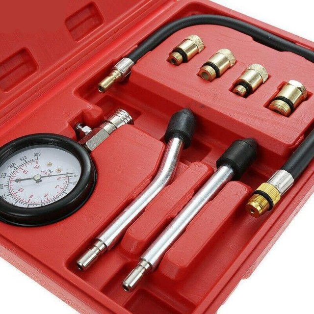 Engine Cylinder Compression Tester Kit with Multiple Adapters