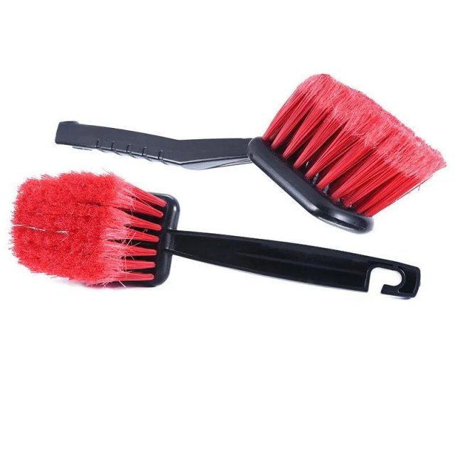 Compact Car & Motorcycle Detailing Brush with Red Bristles - Image 5