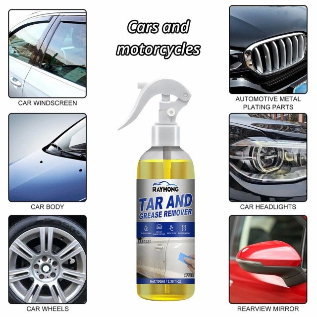 Car Oil, Tar, & Grease Remover Spray – 100ml Solvent-Based Formula