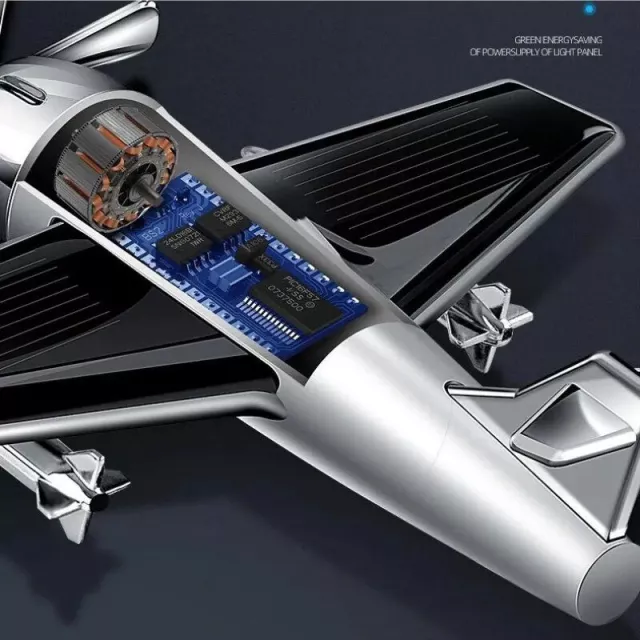 Solar-Powered Rotating Aircraft Car Air Freshener & Ornament - Image 5