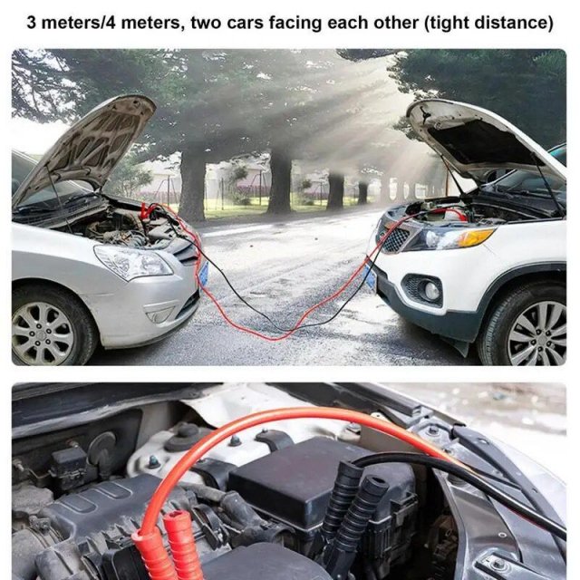 Heavy Duty Jumper Cables – Quick Connect Battery Booster Jump Leads for Cars, Vans, and Trucks