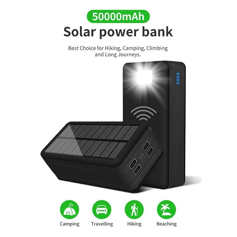 100000mAh Solar Wireless Power Bank 