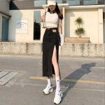 Summer Vintage Denim Maxi Skirt with Side Split - Casual Long Jean Skirt - Image 6