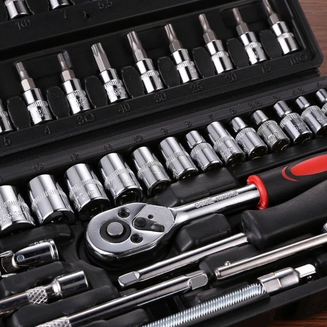 Professional 46-Piece Socket Wrench Set – Versatile Tool Kit for Car and Home Repair