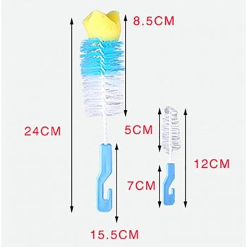 360° Baby Bottle & Nipple Cleaning Brush Set: Essential for New Parents