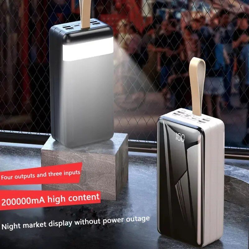 100000mAh Ultra-Portable Power Bank with 4 USB, Digital Display & Super-Fast Charging 