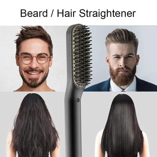 Multi-functional Quick Heat Beard And Hair Straightening Brush