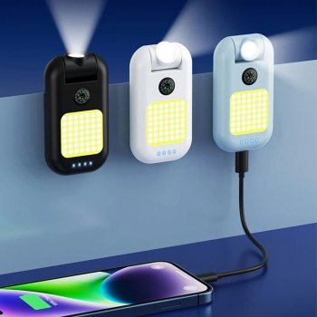 Compact 180° Rotating LED Flashlight with Type-C Charging