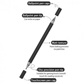 Universal 2-in-1 Stylus Pen & Ballpoint for Capacitive Touch Screens