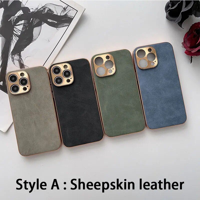 Electroplated Leather Phone Case for iPhone & Huawei Pro Series 