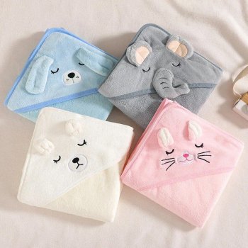 Super Soft Hooded Towel Blanket for Toddlers & Newborns - Ideal Baby Bathrobe & Swaddle Wrap