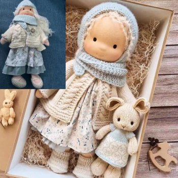 Handmade Soft Stuffed Waldorf Doll - Organic Cotton Comfort Toy for Children