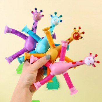 Flexible Giraffe Pop Tube Sensory Toy for Kids & Adults