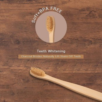 Colorful Kids Eco-Friendly Bamboo Toothbrushes - 10 Piece Set