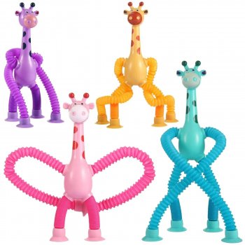 Flexible Giraffe Pop Tube Sensory Toy for Kids & Adults