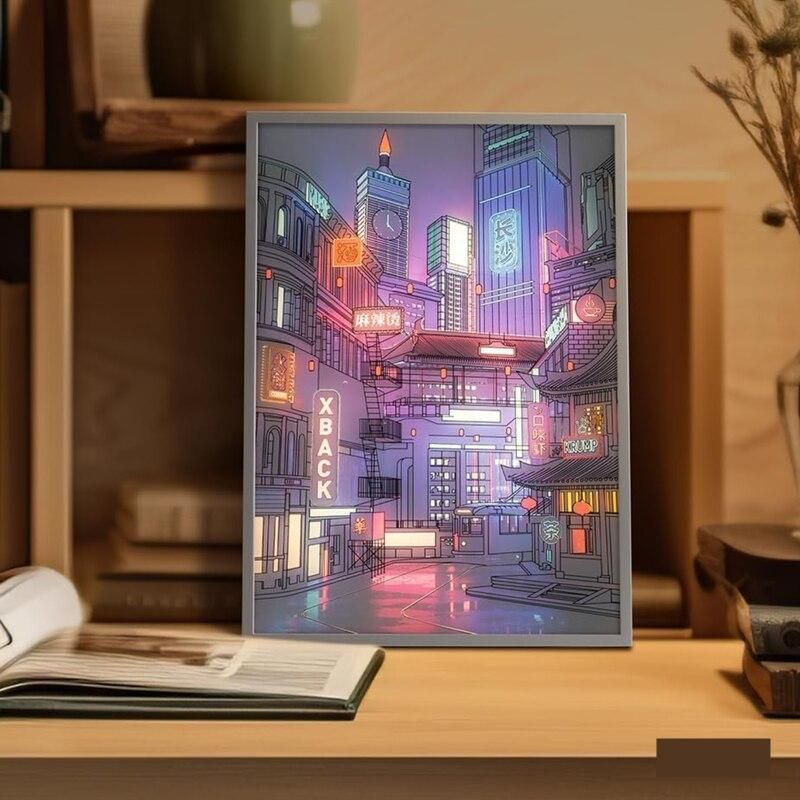 Dimmable Anime LED Cityscape Night Light 