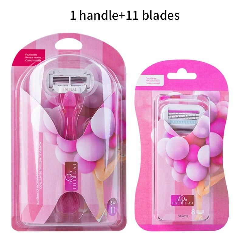 Pink 1 Handle 11 Blades