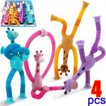 Flexible Giraffe Pop Tube Sensory Toy for Kids & Adults