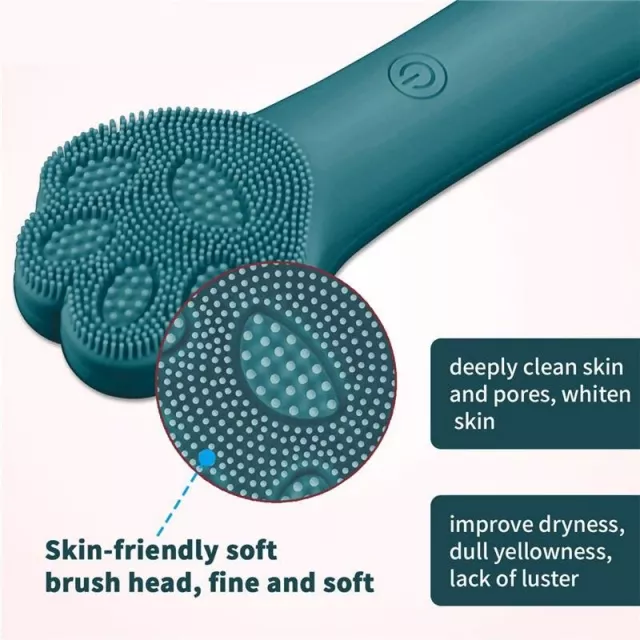 USB Rechargeable Sonic Facial Cleansing Brush with Cartoon Cat Paw Design - Image 5