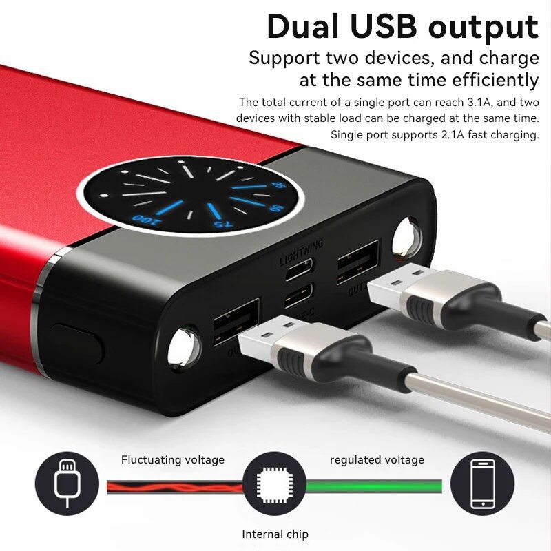 30,000mAh Super Fast Charging Power Bank with Digital Display & Multi-Port Compatibility 