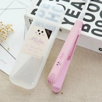 Compact 2-in-1 Hair Styling Iron - Mini Ceramic Straightener & Curler