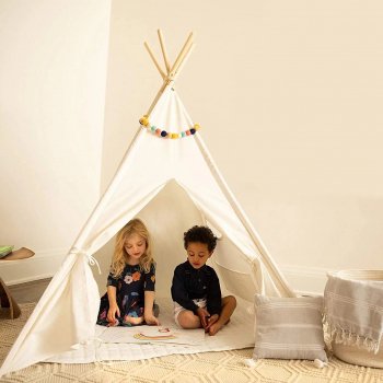 Kids' Canvas Wigwam Tent - Portable Teepee for Boys and Girls