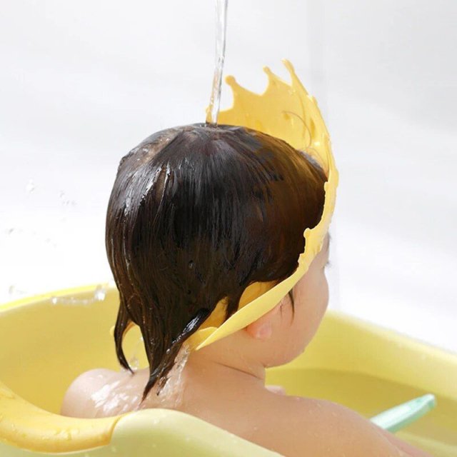 Adjustable Cartoon Crown Baby Shower Cap - Safe Hair Wash Shield & Ear Protector - Image 6