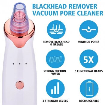 Electric Facial Vacuum Blackhead & Acne Remover with Deep Pore Cleaning Tools