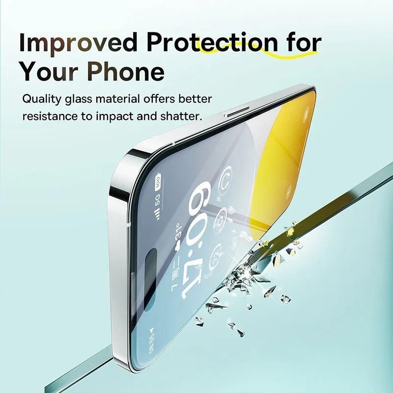 Ultra HD Tempered Glass Screen Protector for iPhone 15/14/13/12 Series - Anti-Blue, Anti-Glare & Dust-proof 