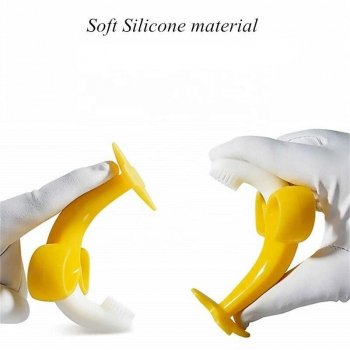 Safe and Fun Banana-Shaped Silicone Baby Toothbrush - BPA Free, Teething-Friendly Design