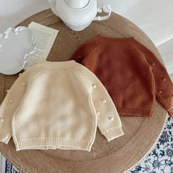 Comfy Chic Toddler Knit Cardigan - Solid Color, Long Sleeve, Autumn Baby Fashion