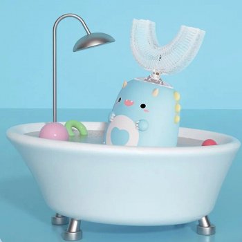 Kid-Friendly Sonic Electric Toothbrush: U-Shaped, Waterproof, and Fun