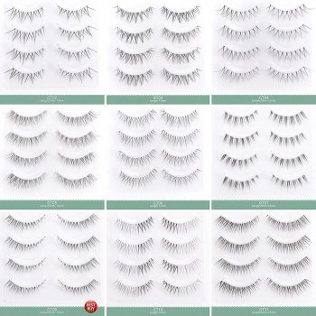 Natural Look Handmade False Eyelashes - 4 Pairs Light & Wispy Strip Lashes