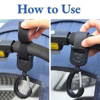 360° Rotating Universal Stroller Hooks (2-Pack) - Durable, Easy Install Pram Accessory