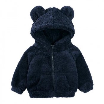 Cozy Plush Bear Ear Hooded Winter Coat for Toddlers and Kids