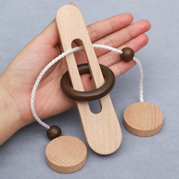 Wooden Brain Teaser Puzzle - Montessori Decompression Thinking Game for All Ages