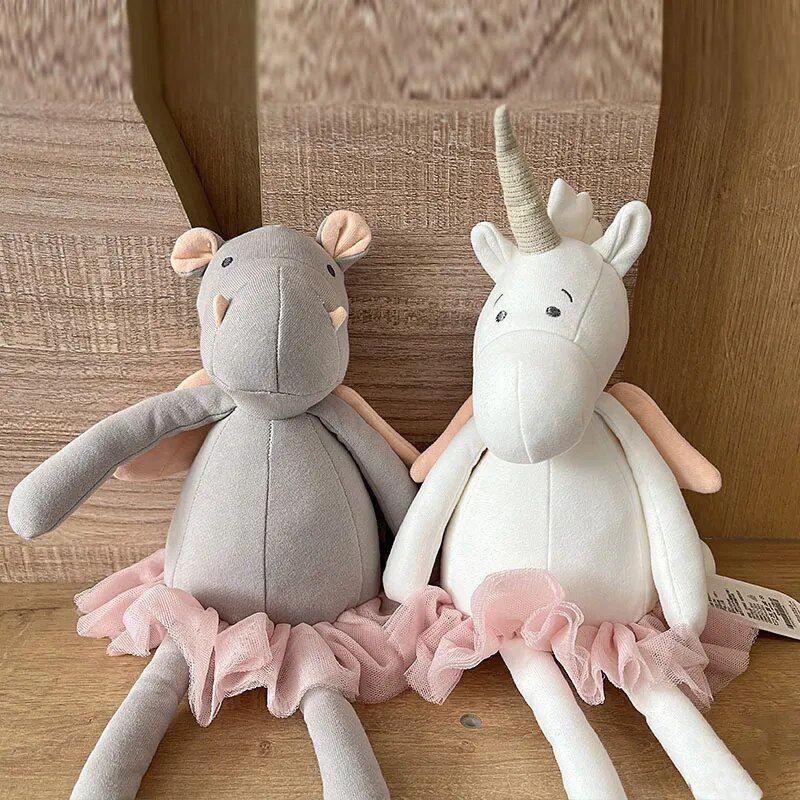 40cm Stuffed Unicorn Hippo Plush Toy with Tutu Dress 