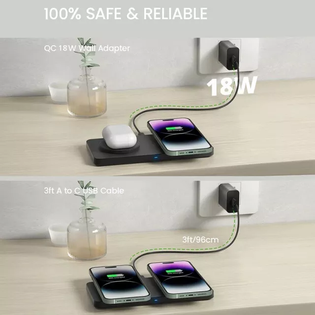 Dual Magnetic 2-in-1 Wireless Charger Stand for iPhone & Samsung - Image 7