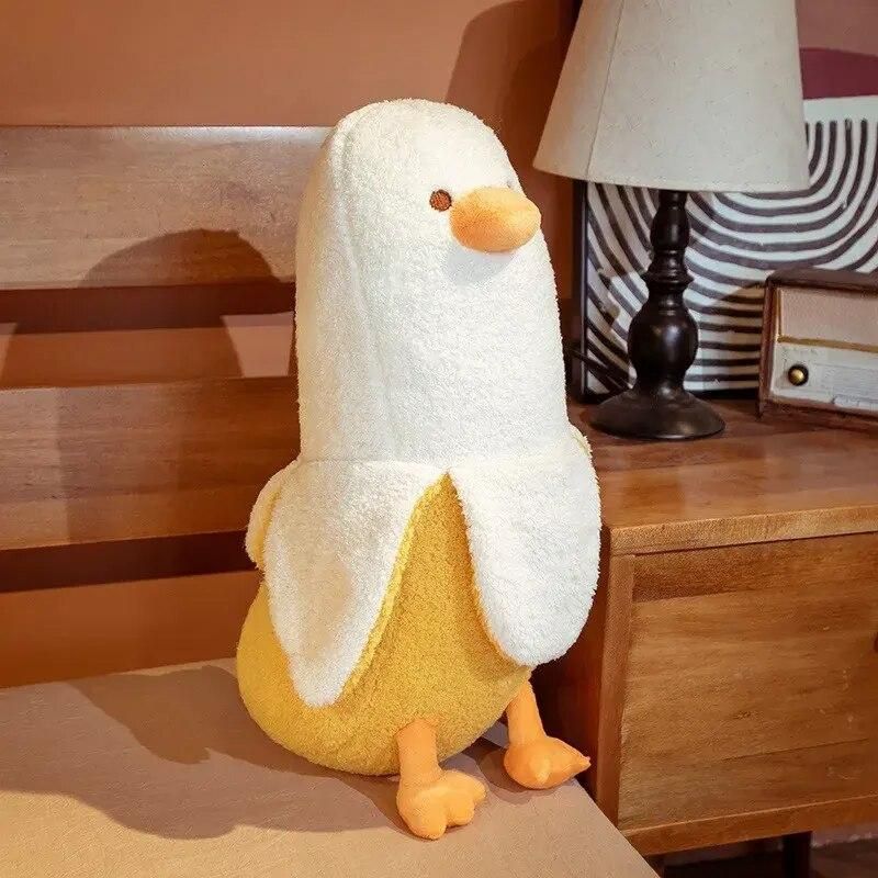 Adorable Cartoon Duck Banana Plush Pillow - Cute & Cuddly Room Decor 