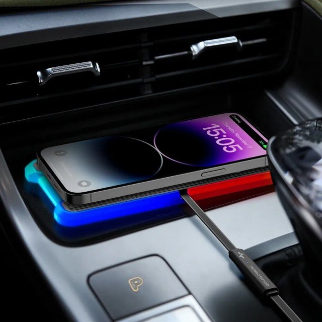 Universal Silicone Car Wireless Charger with LED Light & Non-slip Pad - Image 3