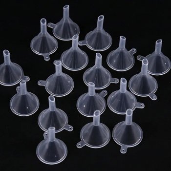 10PCS Compact Mini Plastic Funnels for Perfume & Liquid Oil Transfers