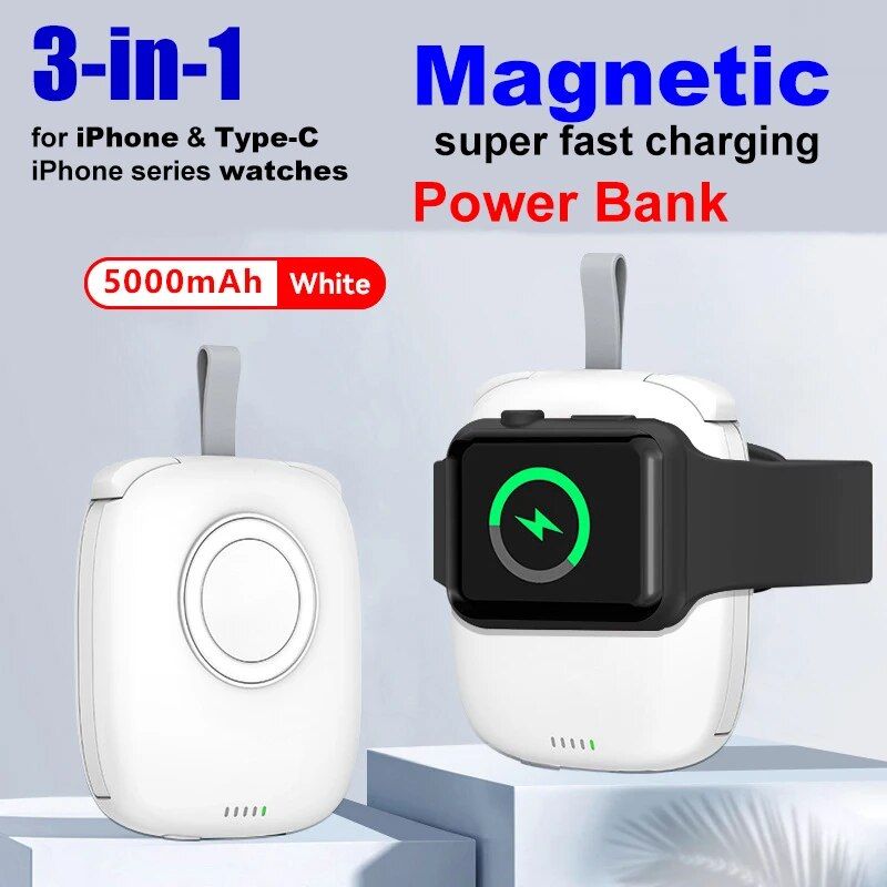 3-in-1 Magnetic Fast Charging Power Bank with Wireless Features 