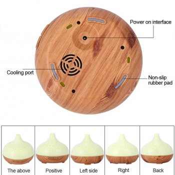 500ml Ultrasonic Essential Oil Diffuser, High-Quality Aromatherapy with Wood Grain Design, 7 Colors LED Lights & Remote Control