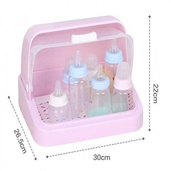 Multi-Functional Baby Bottle Drying Rack with Dustproof Storage Box