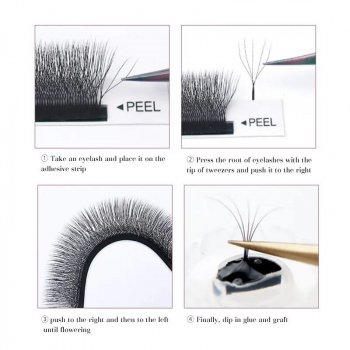 5D W-Shaped Eyelash Extensions - Handcrafted, Ultra-Light, Short Length