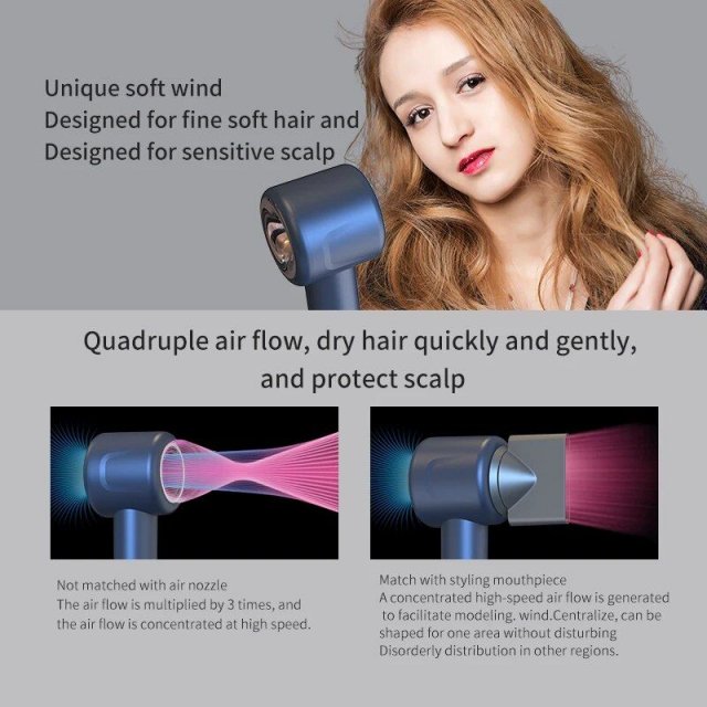 220V Leafless Personal Hair Dryer with Negative Ion Styling Tool - Image 3
